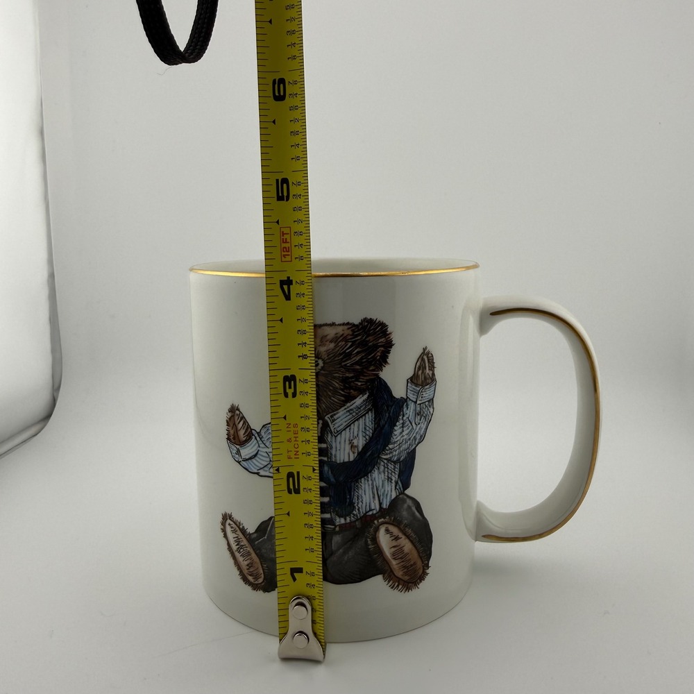 Vintage 1992 Ralph Lauren Polo Bear Wedgwood Mug Gold Trim Made in England Rare - Picture 6 of 13